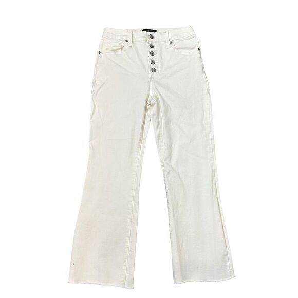 Banana Republic Jeans Womens Size 27 White Cropped Bootcut Button Fly High Rise - Picture 13 of 13